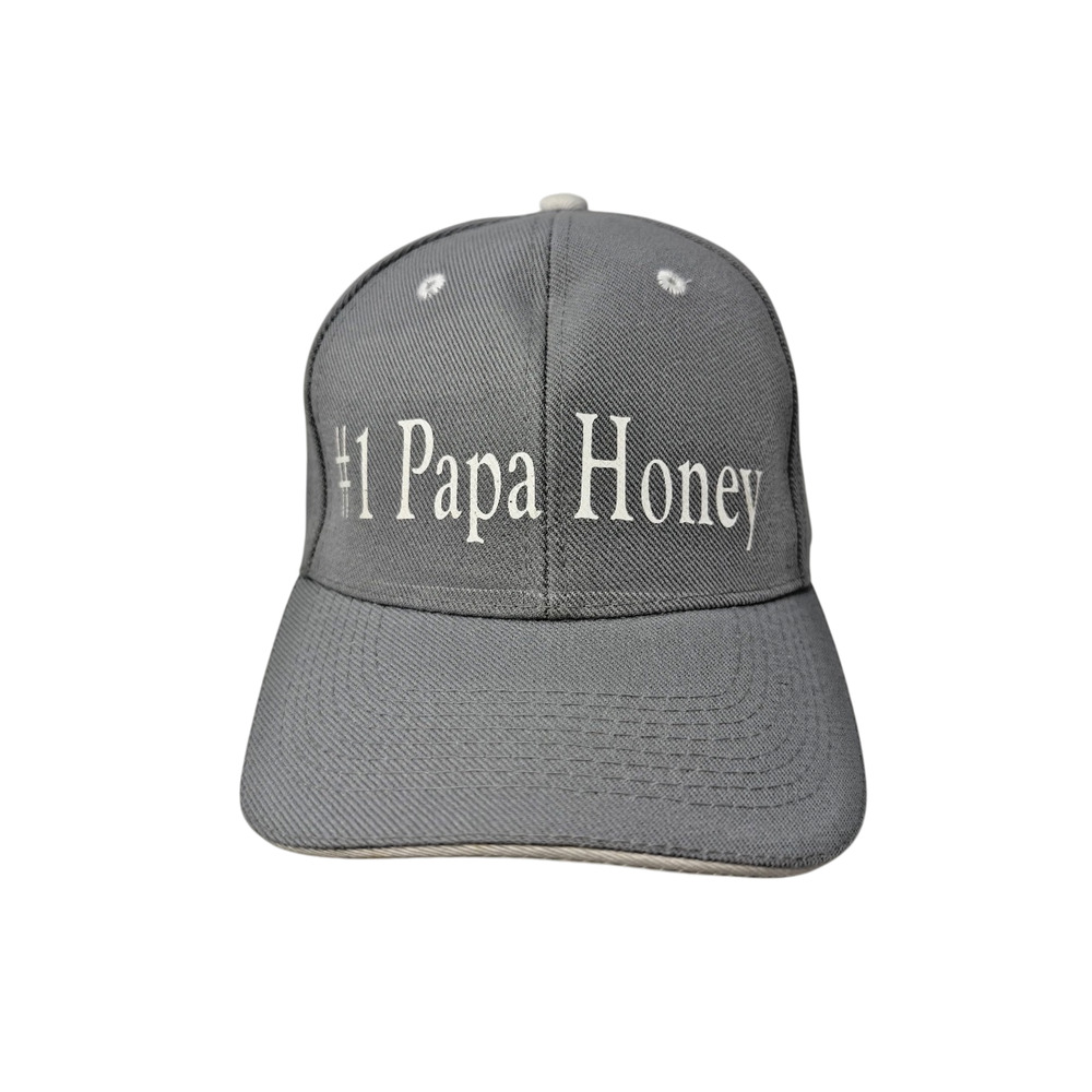 #1 Papa Honey Embroidered Snapback Baseball Cap Hat Gray Adult